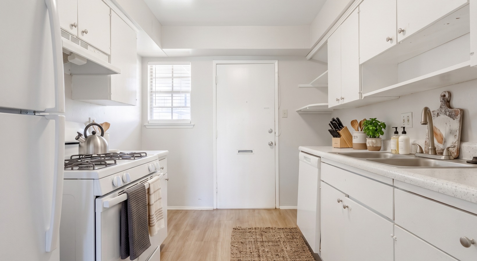 Well-lit kitchen with ample counter space